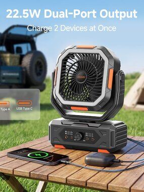 OGERY Camping Fan, Portable Fan Rechargeable with 20000mAh Battery.